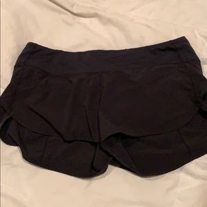 Lululemon size 6 black speed shorts